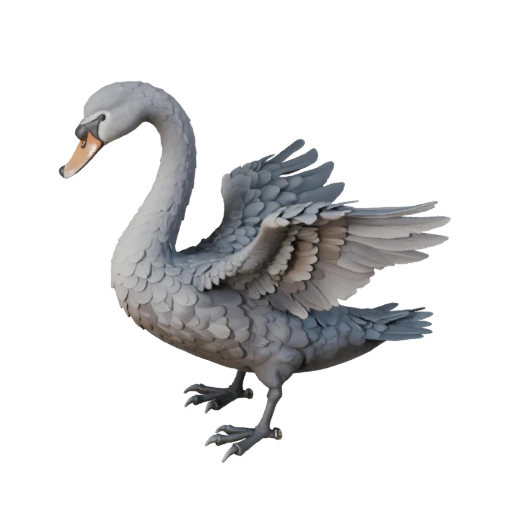 Modelo 3D de Cisne para Blender - Asset PBR com Texturas | Livre de Royalties