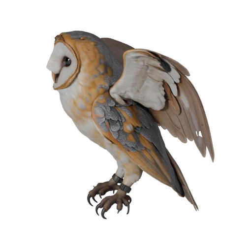 Realistic Barn Owl 3D Model - Rigged PBR Asset for Games | PBR
