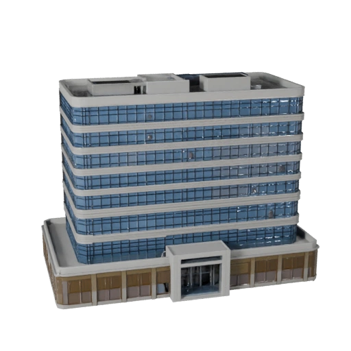 Modèle 3D de siège social d'entreprise stylisé - Atout de jeu