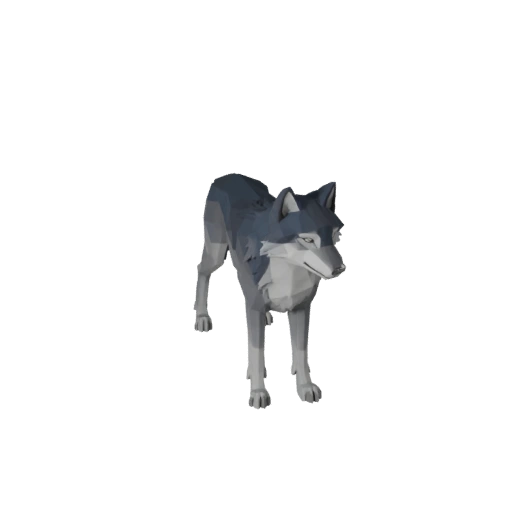 Modelo 3D Lobo Ártico Baixo Poli - Asset Unity com FBX | PBR