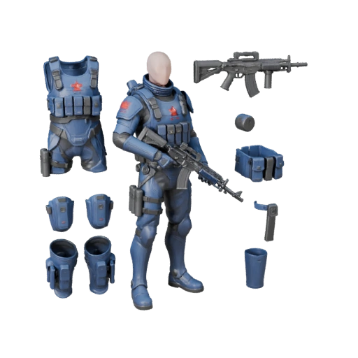 Modelo de Personaje Soldado Cobalto de Ciencia Ficción - Articulado