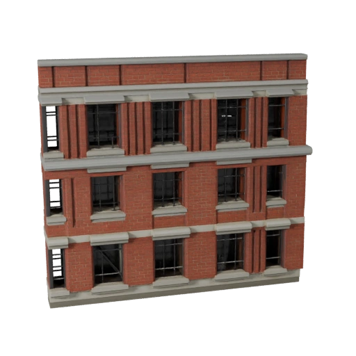 Printable Brick Facade STL 3D Model - Printable Scale Asset