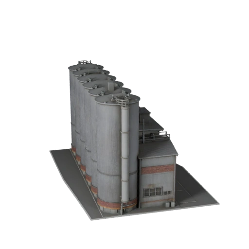 Grain Silo 3D Model for Blender - Render Asset for Architecture