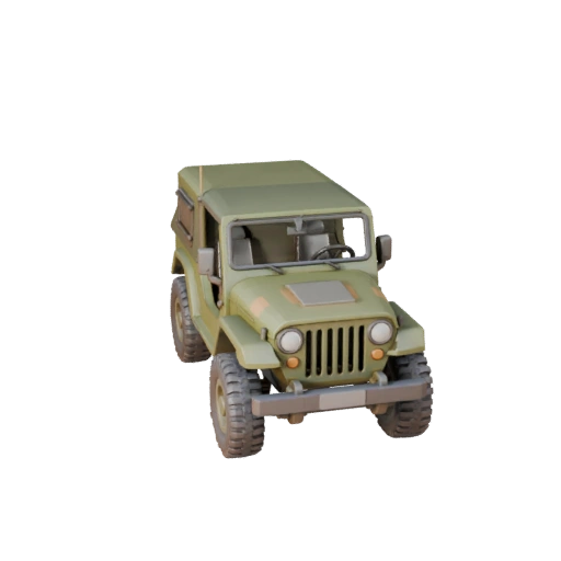 Modèle 3D de Jeep Militaire Dessin Animé - Asset Stylisé pour Jeu