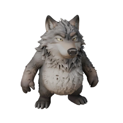 Cartoon Wolf 3D Model - Stylized Asset for Animation | Royalty-Free