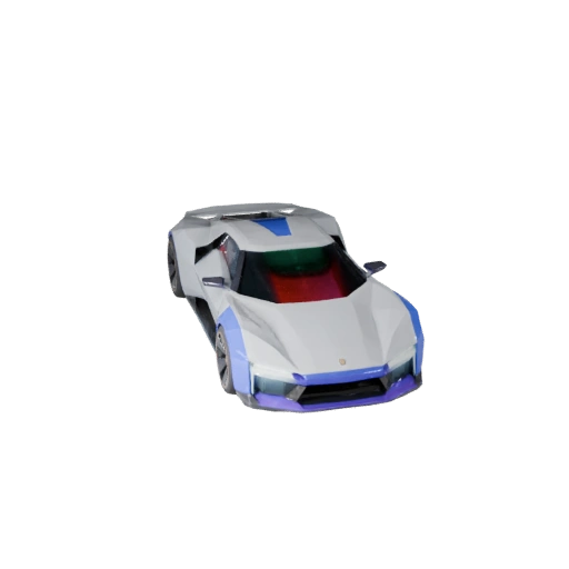 Modelo 3D de Coche Futurista Poligonal Bajo para Unity y Unreal