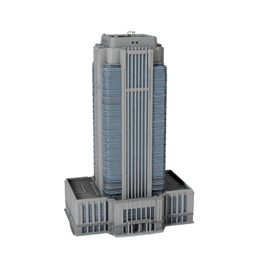 Art-Deco-Wolkenkratzer 3D-Modell für Blender - Render-Asset