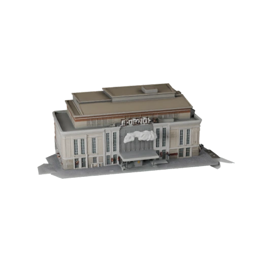 Hohes Poly Einkaufszentrum 3D-Modell für Archviz für Architektur