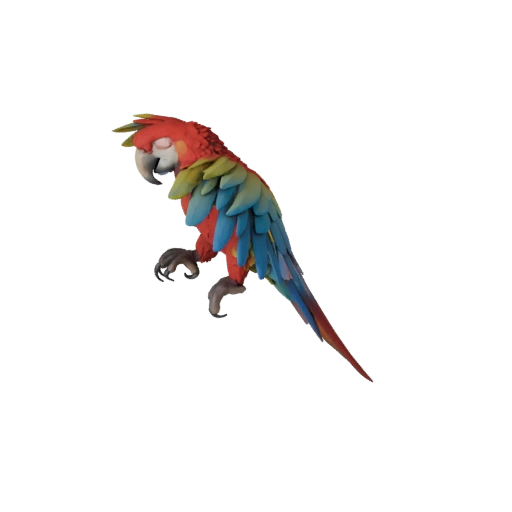 Modèle 3D d'Ara Réaliste - Asset PBR Riggué pour Jeux