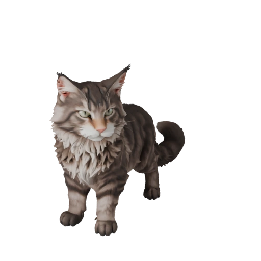 Cartoon Maine Coon 3D Model - Stylized Asset for Animation