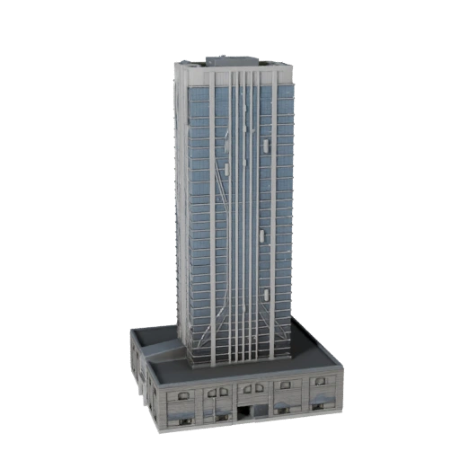 Luxus Wolkenkratzer Turm 3D Modell - Realistisches Archviz Asset