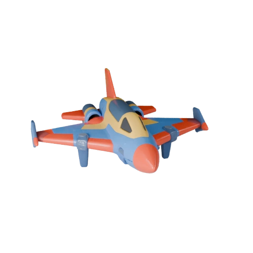Starfighter 3D Model - Stylized Low Poly Game Asset