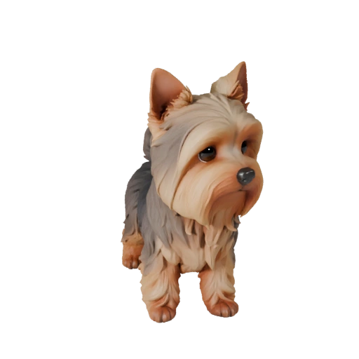 Modelo 3D de Cão Yorkshire Terrier Desenho Animado - Ativo 3D Estilizado