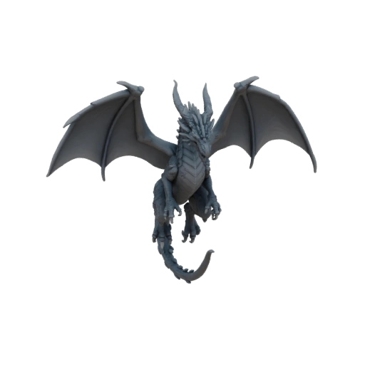 Miniatura STL de Dragão Chefe de Fantasia - Em Salto