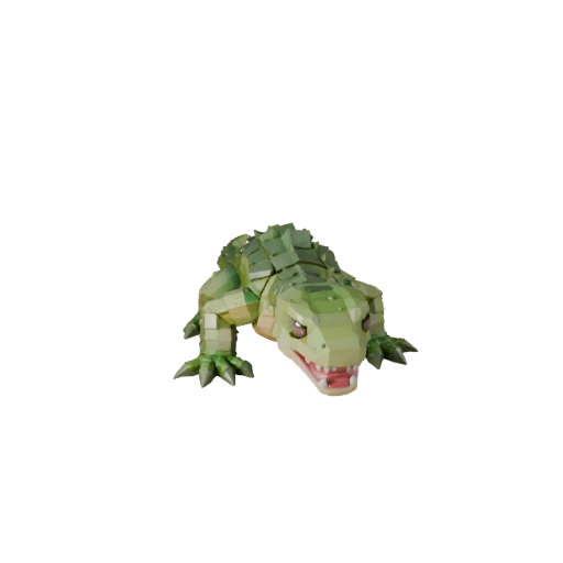 Modelo 3D de Sucuri Verde Baixo Poli - Asset de Jogo para Unity com FBX