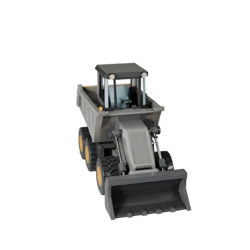 Low Poly Dump Hauler 3D Model for Unity & Unreal Games