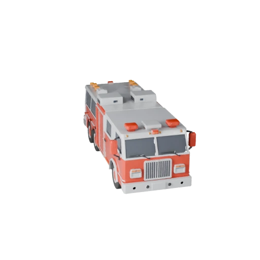 Hohe Poly Feuerwehrauto 3D Modell für Studio Renderings - PBR (Legacy)