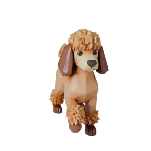 Low Poly Poodle Dog 3D Model - Unity Game Asset with FBX | PBR