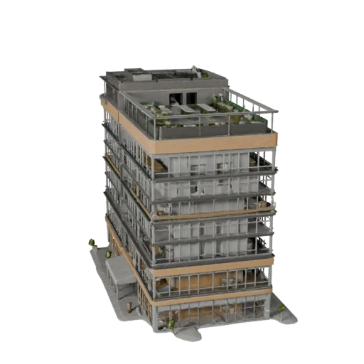 Edificio de Oficina de Coworking Modelo 3D para Unity - Activo de Juego