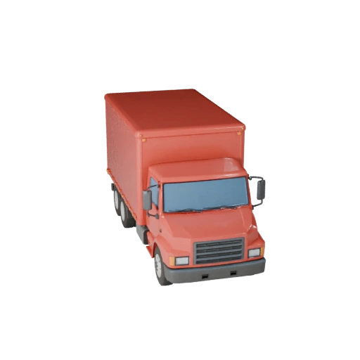 Modelo 3D de Caminhão Baú de Alto Poligonagem para Renderizações de Estúdio Ativo PBR (Legacy)