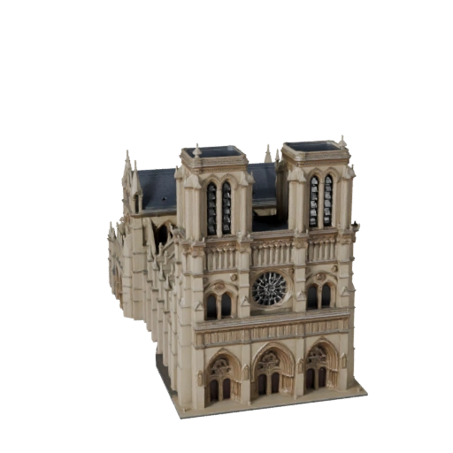 Stylized Notre Dame Cathedral 3D Model - Game Asset
