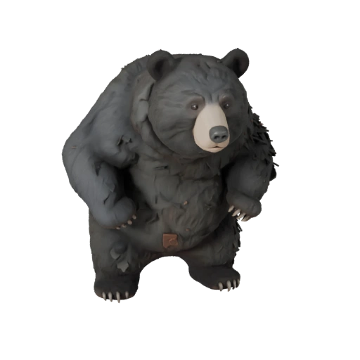 Low Poly Black Bear 3D Model - Unity Game Asset with FBX | PBR