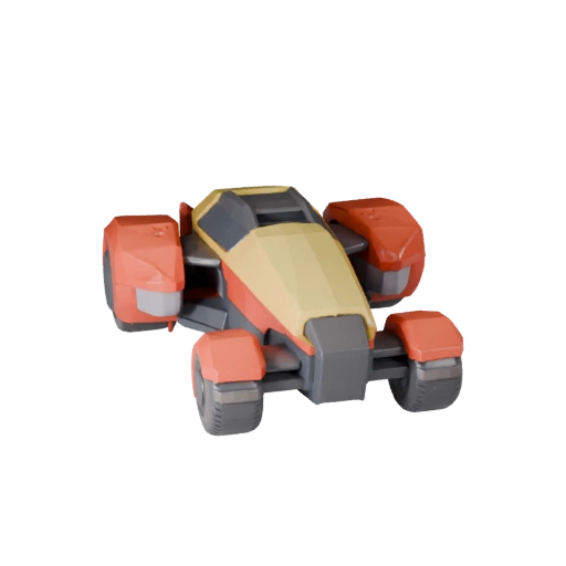 Modèle 3D de Hover Bike Dessin Animé pour Jeux Stylisés Actif PBR