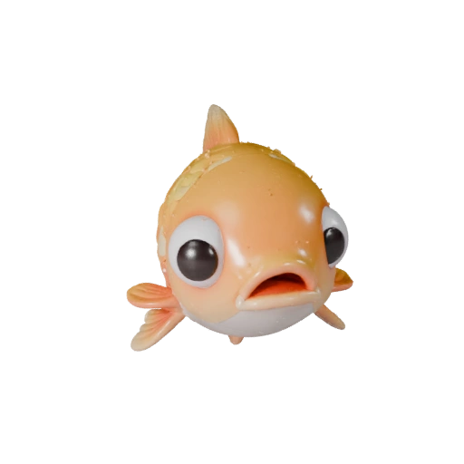Modelo 3D de Peixe Koi de Desenho Animado - Ativo Estilizado para Animação | PBR