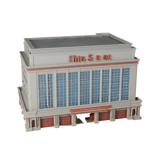 High Poly Fire Station 3D Model for Archviz for Architecture