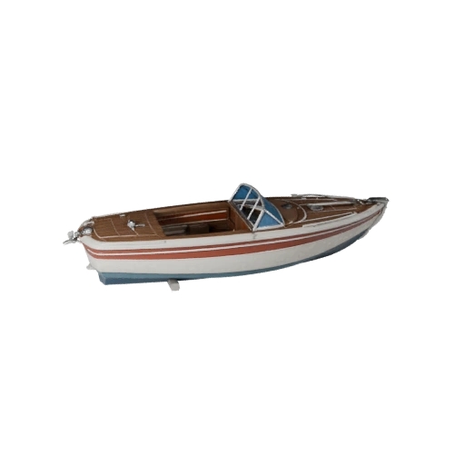 Oldtimer-Schnellboot 3D Modell für Unity - Echtzeit-Asset