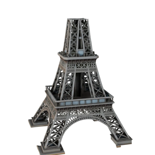 Low Poly Eiffelturm 3D Modell für Echtzeit-Spiele und VR