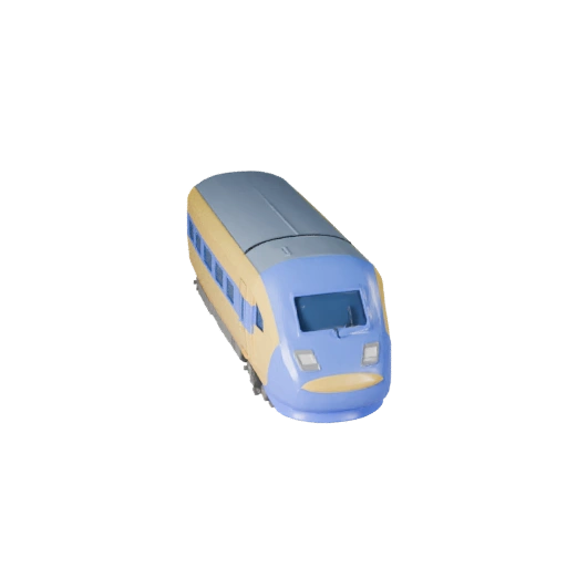 Cartoon High Speed Train 3D Model for Stylized Games