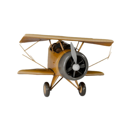 Modèle 3D de biplan vintage - Actif PBR haute poly pour studio