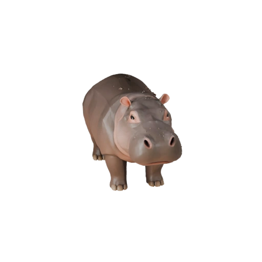 Low Poly Hippo 3D Model - Unity Game Asset with FBX | Royalty-Free