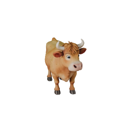 Modèle 3D Vache Dessin Animé - Asset Stylisé pour Animation | Libre de Droits