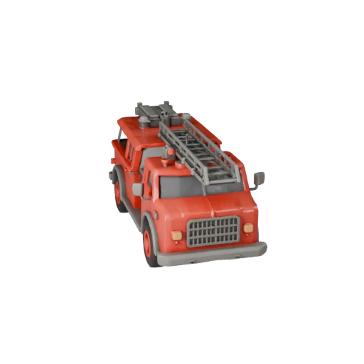 Printable Vintage Fire Truck STL 3D Model - Display