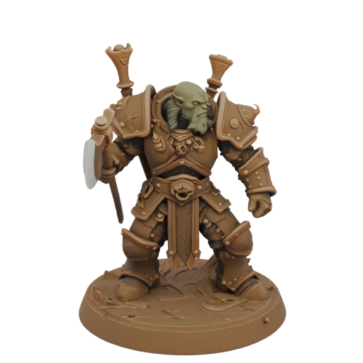 Dark Fantasy Orc Berserker Miniature STL - Aiming