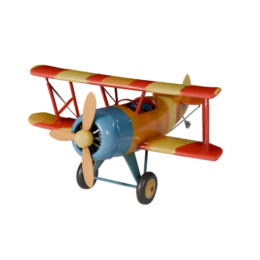 Biplan Vintage Modèle 3D - Actif de Jeu Low Poly Stylisé