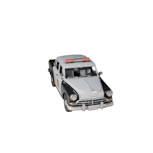 Coche de Policía Vintage Poligonal Bajo 3D para Unity y Unreal