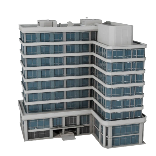 High Poly Office Block 3D Model for Archviz for Architecture