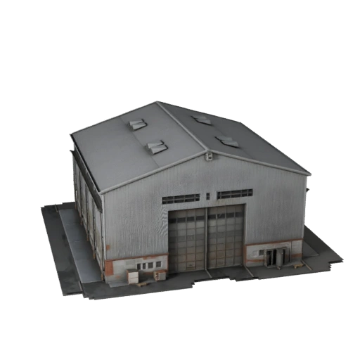 Flugzeug Hangar 3D Modell für Blender - Render Asset