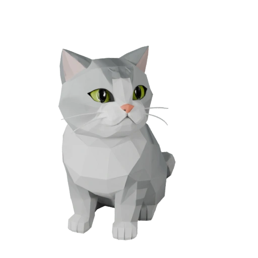 Low Poly British Shorthair 3D Model - Unity Game Asset with FBX