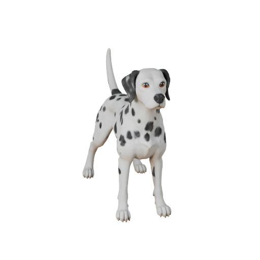 Modelo 3D de Perro Dálmata de Caricatura - Asset Estilizado para Animación