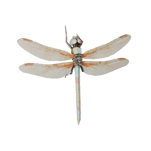 Modèle 3D de Libellule Low Poly - Asset de Jeu Unity avec FBX | PBR