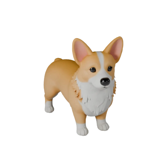 Hohe Poly Corgi Hund 3D Modell - Detailliertes STL-Asset für den Druck