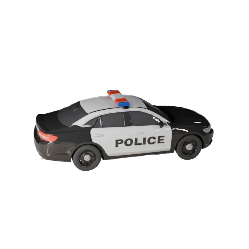Spielbereites Polizeiauto 3D-Modell für Echtzeitnutzung PBR-Asset