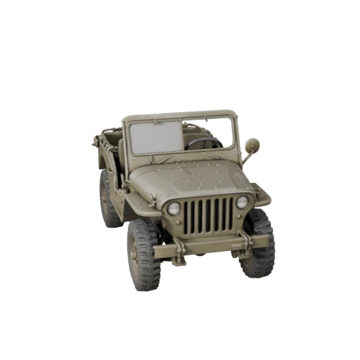 WWII Military Jeep 3D Model for Unity - Low Poly Game