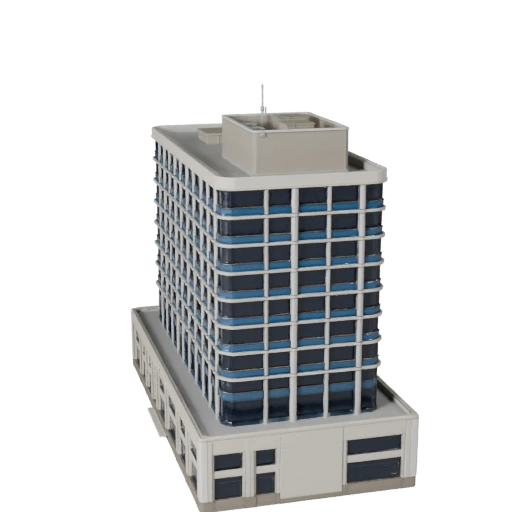 Modèle 3D de bureau de poste stylisé - Atout de jeu pour l'architecture