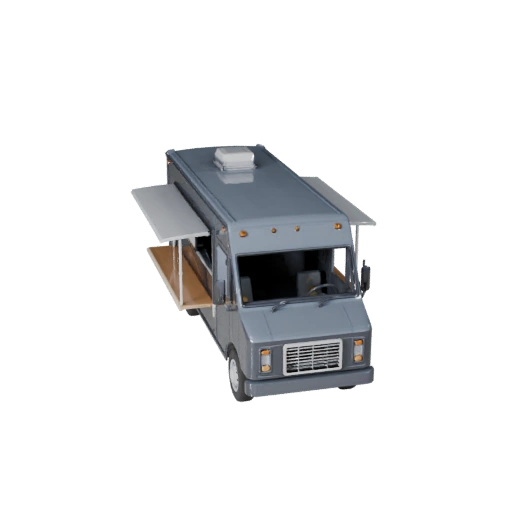 Modelo 3D de Caminhão de Comida para Unity - Asset de Jogo Low Poly