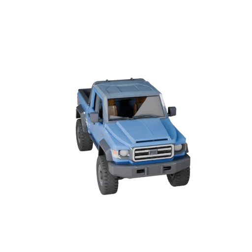 Low Poly Pickup Truck 3D Model for Unity & Unreal Games